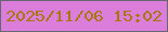 文字の大きさ：1、枠の色：686671、背景の色：db7dda、文字の色：a67705 無料ブログパーツのブログ時計