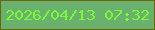 文字の大きさ：1、枠の色：686809、背景の色：69b16c、文字の色：7bfa3b 無料ブログパーツのブログ時計