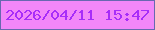 文字の大きさ：1、枠の色：6868b0、背景の色：f287f9、文字の色：a72df9 無料ブログパーツのブログ時計