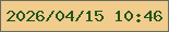 文字の大きさ：3、枠の色：686a5f、背景の色：f1cc8c、文字の色：20551d 無料ブログパーツのブログ時計
