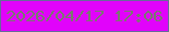 文字の大きさ：1、枠の色：686a9b、背景の色：e103fb、文字の色：7a7870 無料ブログパーツのブログ時計