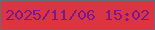 文字の大きさ：4、枠の色：686b75、背景の色：db3442、文字の色：791a88 無料ブログパーツのブログ時計