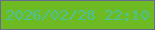 文字の大きさ：5、枠の色：686c8c、背景の色：6dba22、文字の色：4bc19b 無料ブログパーツのブログ時計