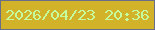 文字の大きさ：5、枠の色：686d88、背景の色：d1b229、文字の色：c5fc9d 無料ブログパーツのブログ時計