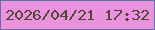 文字の大きさ：2、枠の色：686da8、背景の色：eb92df、文字の色：534636 無料ブログパーツのブログ時計