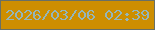 文字の大きさ：3、枠の色：686f65、背景の色：cd8e00、文字の色：94b6bb 無料ブログパーツのブログ時計