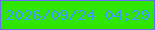 文字の大きさ：3、枠の色：6870f4、背景の色：2ee602、文字の色：429afb 無料ブログパーツのブログ時計