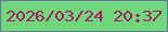 文字の大きさ：1、枠の色：687497、背景の色：70d77d、文字の色：a81967 無料ブログパーツのブログ時計
