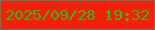 文字の大きさ：2、枠の色：687669、背景の色：f4200a、文字の色：38b61e 無料ブログパーツのブログ時計
