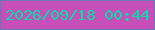 文字の大きさ：4、枠の色：6878b0、背景の色：c74fb9、文字の色：05dea8 無料ブログパーツのブログ時計