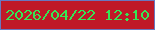 文字の大きさ：2、枠の色：6878c0、背景の色：bf1928、文字の色：35e655 無料ブログパーツのブログ時計