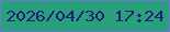 文字の大きさ：3、枠の色：6879ce、背景の色：28a07b、文字の色：1c2175 無料ブログパーツのブログ時計