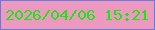 文字の大きさ：2、枠の色：687ada、背景の色：ec98bf、文字の色：1ce715 無料ブログパーツのブログ時計