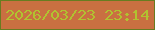 文字の大きさ：2、枠の色：687c20、背景の色：c97041、文字の色：b1c230 無料ブログパーツのブログ時計