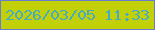 文字の大きさ：5、枠の色：687cd2、背景の色：c2d007、文字の色：47acc3 無料ブログパーツのブログ時計