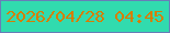 文字の大きさ：5、枠の色：687db8、背景の色：31dbae、文字の色：d67e00 無料ブログパーツのブログ時計