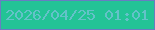 文字の大きさ：1、枠の色：687dc2、背景の色：23c396、文字の色：64c2c9 無料ブログパーツのブログ時計
