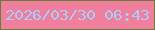 文字の大きさ：3、枠の色：687e36、背景の色：f07f9d、文字の色：aaccf8 無料ブログパーツのブログ時計