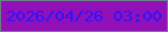 文字の大きさ：3、枠の色：688187、背景の色：9210b8、文字の色：2916ff 無料ブログパーツのブログ時計
