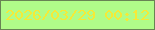 文字の大きさ：5、枠の色：688454、背景の色：b0fc89、文字の色：f5ea37 無料ブログパーツのブログ時計