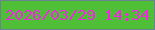 文字の大きさ：1、枠の色：68848f、背景の色：4ebf36、文字の色：f325e0 無料ブログパーツのブログ時計