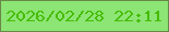 文字の大きさ：5、枠の色：688848、背景の色：8ce574、文字の色：46bc06 無料ブログパーツのブログ時計