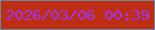 文字の大きさ：1、枠の色：6889a2、背景の色：be2d11、文字の色：9c35f4 無料ブログパーツのブログ時計