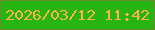 文字の大きさ：2、枠の色：688b2f、背景の色：26b513、文字の色：fbb347 無料ブログパーツのブログ時計