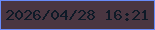 文字の大きさ：5、枠の色：688bf9、背景の色：4a3641、文字の色：0e1a27 無料ブログパーツのブログ時計