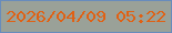 文字の大きさ：1、枠の色：688cbc、背景の色：9aa198、文字の色：e06114 無料ブログパーツのブログ時計