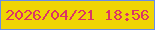 文字の大きさ：4、枠の色：688de8、背景の色：efd504、文字の色：dc3565 無料ブログパーツのブログ時計