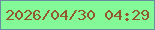 文字の大きさ：5、枠の色：688e9e、背景の色：83f997、文字の色：92582e 無料ブログパーツのブログ時計