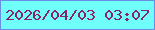文字の大きさ：4、枠の色：688ee6、背景の色：70fefa、文字の色：88256a 無料ブログパーツのブログ時計