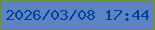 文字の大きさ：1、枠の色：689137、背景の色：5d83c2、文字の色：004498 無料ブログパーツのブログ時計
