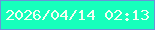 文字の大きさ：5、枠の色：6893d9、背景の色：16ffbc、文字の色：f3fff0 無料ブログパーツのブログ時計