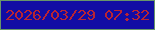 文字の大きさ：5、枠の色：689569、背景の色：120ca4、文字の色：b92433 無料ブログパーツのブログ時計