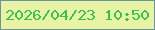 文字の大きさ：2、枠の色：68969c、背景の色：e9f3a5、文字の色：38c24e 無料ブログパーツのブログ時計