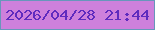 文字の大きさ：3、枠の色：6896bb、背景の色：ce80dc、文字の色：5f2bbe 無料ブログパーツのブログ時計