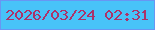 文字の大きさ：4、枠の色：6896f3、背景の色：48c3f8、文字の色：ac3369 無料ブログパーツのブログ時計