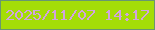文字の大きさ：2、枠の色：689770、背景の色：a4dd07、文字の色：d1a4e1 無料ブログパーツのブログ時計