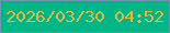 文字の大きさ：1、枠の色：6897ae、背景の色：00b586、文字の色：dbba49 無料ブログパーツのブログ時計