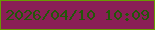 文字の大きさ：2、枠の色：689a02、背景の色：8a1e56、文字の色：225709 無料ブログパーツのブログ時計