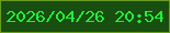 文字の大きさ：5、枠の色：689c1c、背景の色：184e0f、文字の色：22ef39 無料ブログパーツのブログ時計