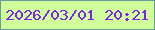 文字の大きさ：3、枠の色：689c99、背景の色：d0fe9b、文字の色：7c24ee 無料ブログパーツのブログ時計