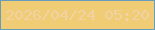 文字の大きさ：4、枠の色：689cbd、背景の色：f0cc75、文字の色：f1d2a4 無料ブログパーツのブログ時計