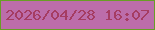 文字の大きさ：1、枠の色：689e25、背景の色：bc6daa、文字の色：a53c62 無料ブログパーツのブログ時計