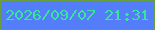 文字の大きさ：5、枠の色：689f3e、背景の色：547dfa、文字の色：39e59b 無料ブログパーツのブログ時計