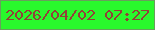 文字の大きさ：1、枠の色：689f5c、背景の色：29f82c、文字の色：924138 無料ブログパーツのブログ時計
