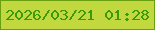文字の大きさ：1、枠の色：68a011、背景の色：c1d83e、文字の色：3b9a0a 無料ブログパーツのブログ時計