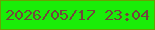 文字の大きさ：4、枠の色：68a103、背景の色：1aed08、文字の色：72463c 無料ブログパーツのブログ時計